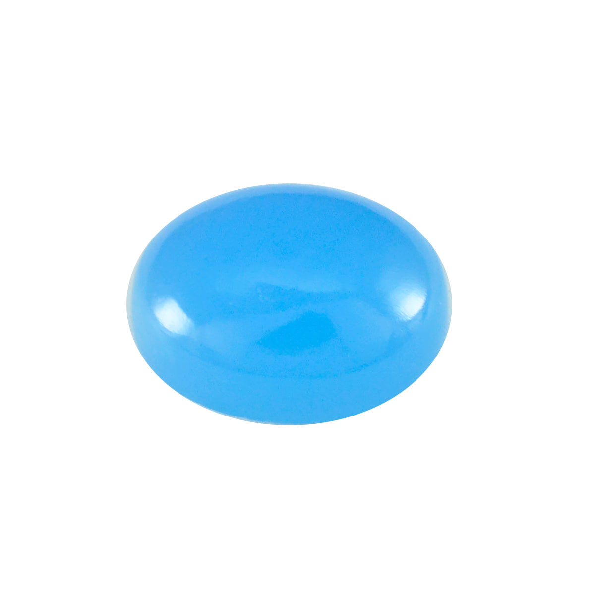 Riyogems 1 pieza cabujón de Calcedonia azul 10x14mm forma ovalada gemas de calidad increíble