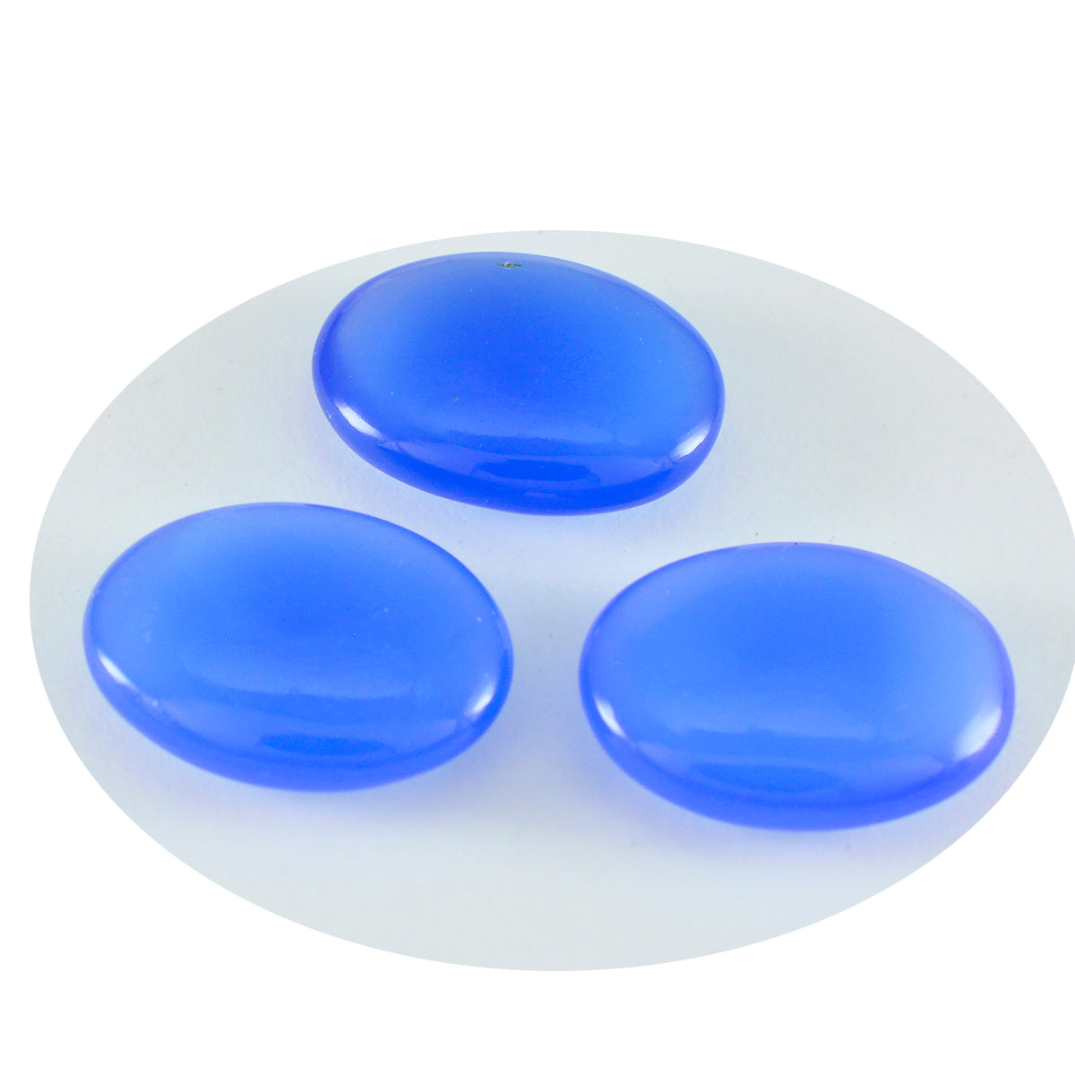 Riyogems 1PC Blue Chalcedony Cabochon 10x14 mm Oval Shape amazing Quality Gems