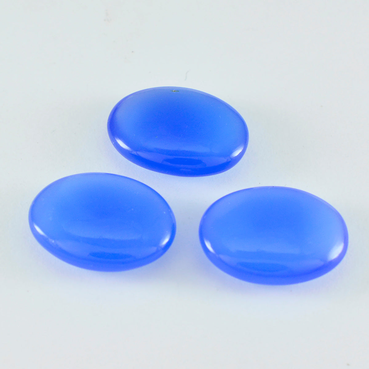 Riyogems 1PC Blue Chalcedony Cabochon 10x14 mm Oval Shape amazing Quality Gems
