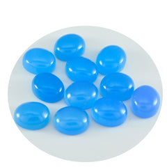riyogems 1pc cabochon de calcédoine bleue 4x6 mm forme ovale pierre de qualité fantastique