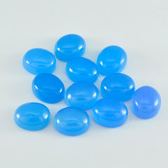 Riyogems 1PC Blue Chalcedony Cabochon 4x6 mm Oval Shape fantastic Quality Stone