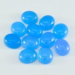 Riyogems 1 Stück blauer Chalcedon-Cabochon, 5 x 7 mm, ovale Form, Edelstein von erstaunlicher Qualität