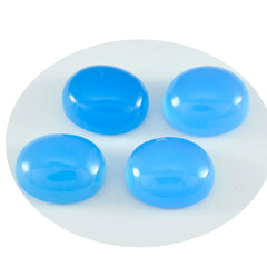 Riyogems 1 pc cabochon de calcédoine bleue 6x8 mm forme ovale merveilleuse qualité gemme en vrac