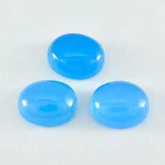 Riyogems 1PC Blue Chalcedony Cabochon 7x9 mm Oval Shape superb Quality Loose Stone