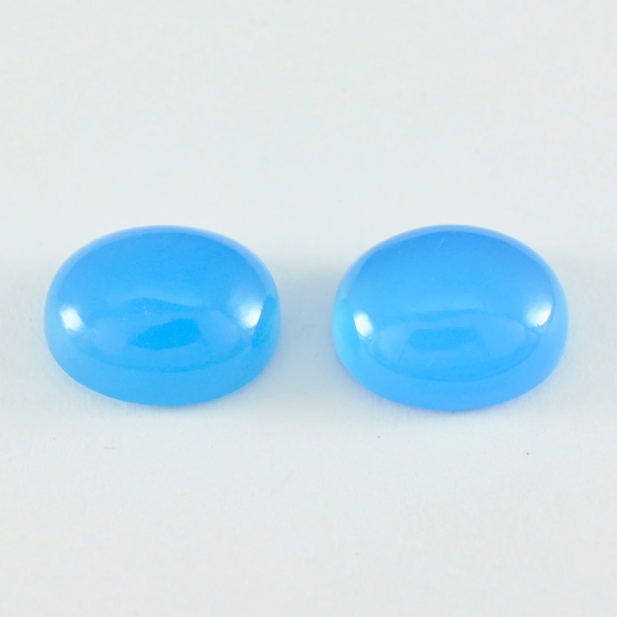 riyogems 1pc ブルー カルセドニー カボション 8x10 mm 楕円形の素晴らしい品質のルース宝石