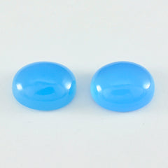riyogems 1pc cabochon di calcedonio blu 8x10 mm forma ovale pietra preziosa sciolta di qualità eccezionale