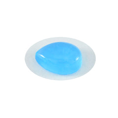 riyogems 1pc cabochon calcédoine bleue 12x16 mm forme poire a1 gemme de qualité