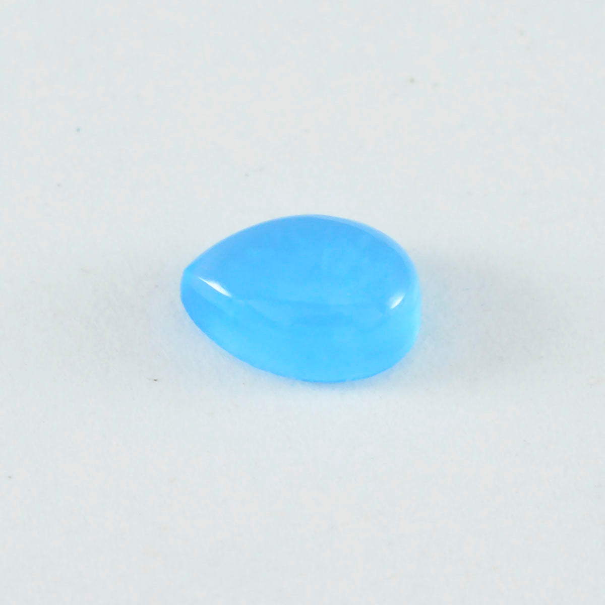 Riyogems 1PC Blue Chalcedony Cabochon 12x16 mm Pear Shape A1 Quality Gem