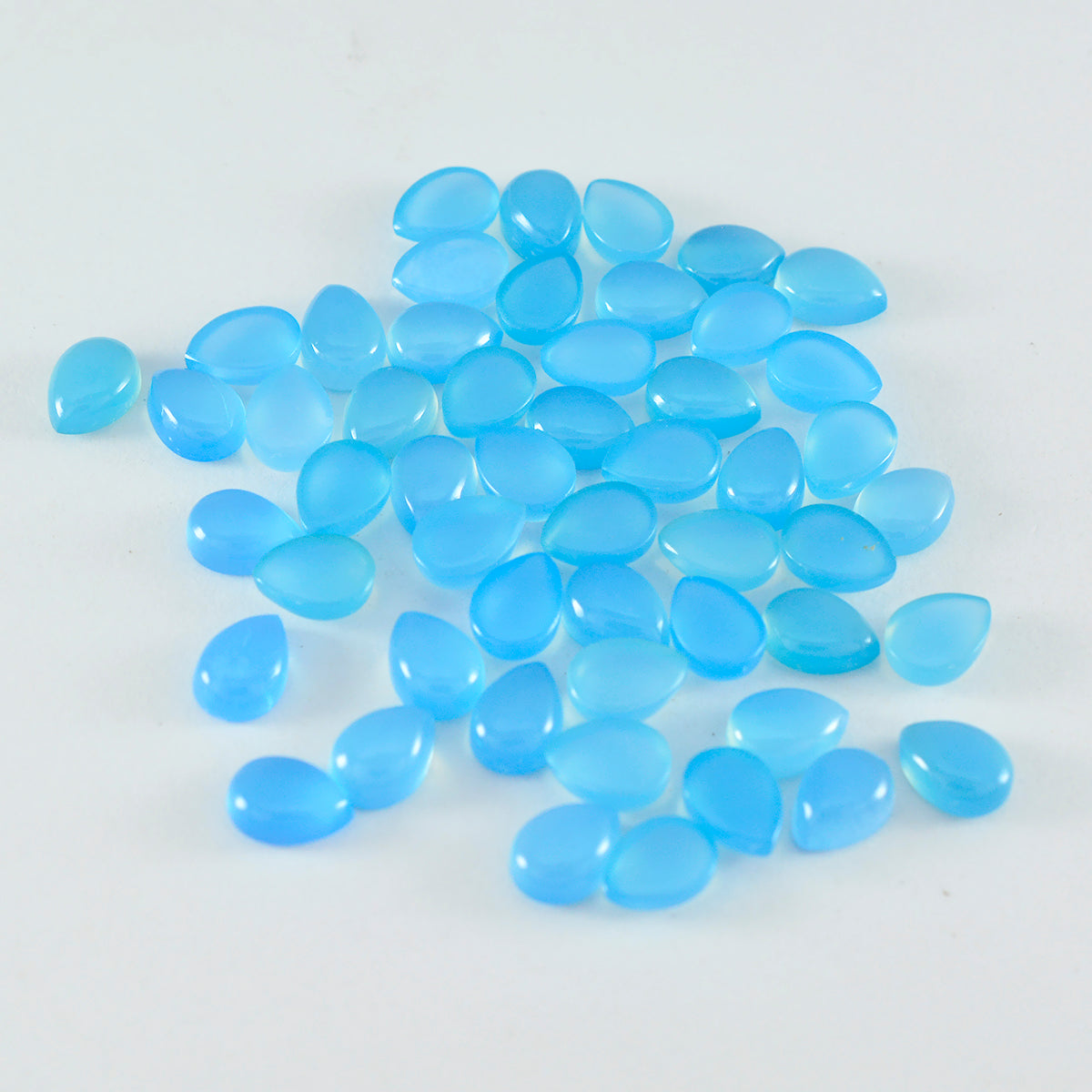 riyogems 1 шт., кабошон из синего халцедона, 5x7 мм, грушевидной формы, качество, свободный драгоценный камень