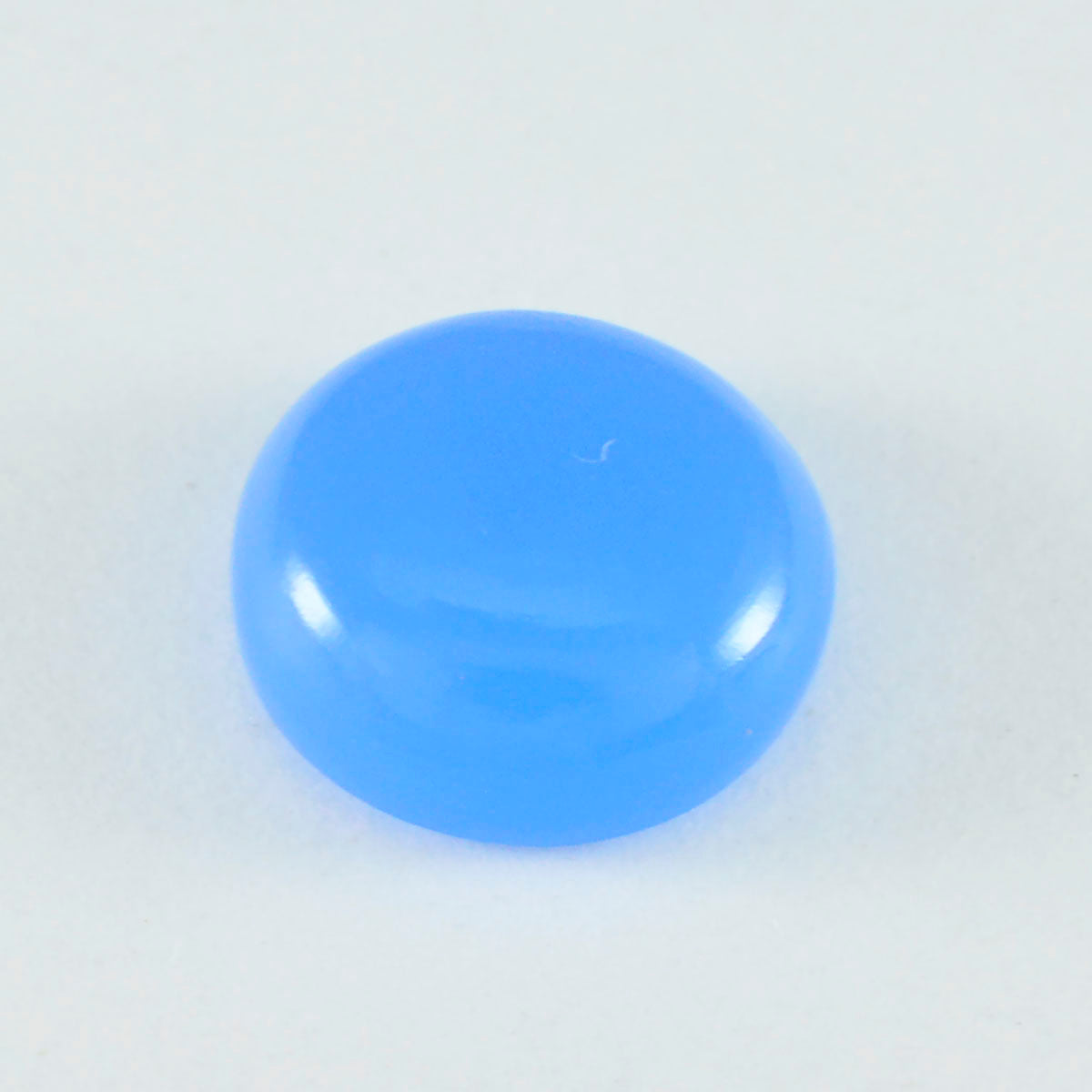 Riyogems 1 pc cabochon calcédoine bleue 10x10 mm forme ronde jolie qualité pierres précieuses en vrac