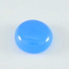 riyogems 1pc cabochon di calcedonio blu 10x10 mm forma rotonda gemme sfuse di bella qualità