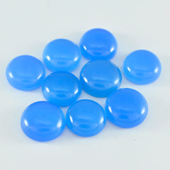 riyogems 1 st blå kalcedon cabochon 6x6 mm rund form ädelstenar av god kvalitet