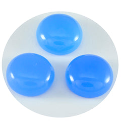 Riyogems 1PC Blue Chalcedony Cabochon 8x8 mm Round Shape beautiful Quality Gemstone