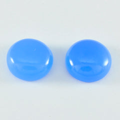 Riyogems 1PC Blue Chalcedony Cabochon 9x9 mm Round Shape attractive Quality Loose Gem
