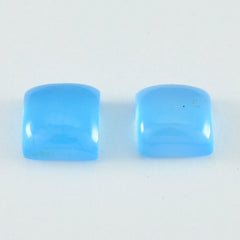 Riyogems 1PC blauwe chalcedoon cabochon 10x10 mm vierkante vorm mooie kwaliteit losse edelsteen