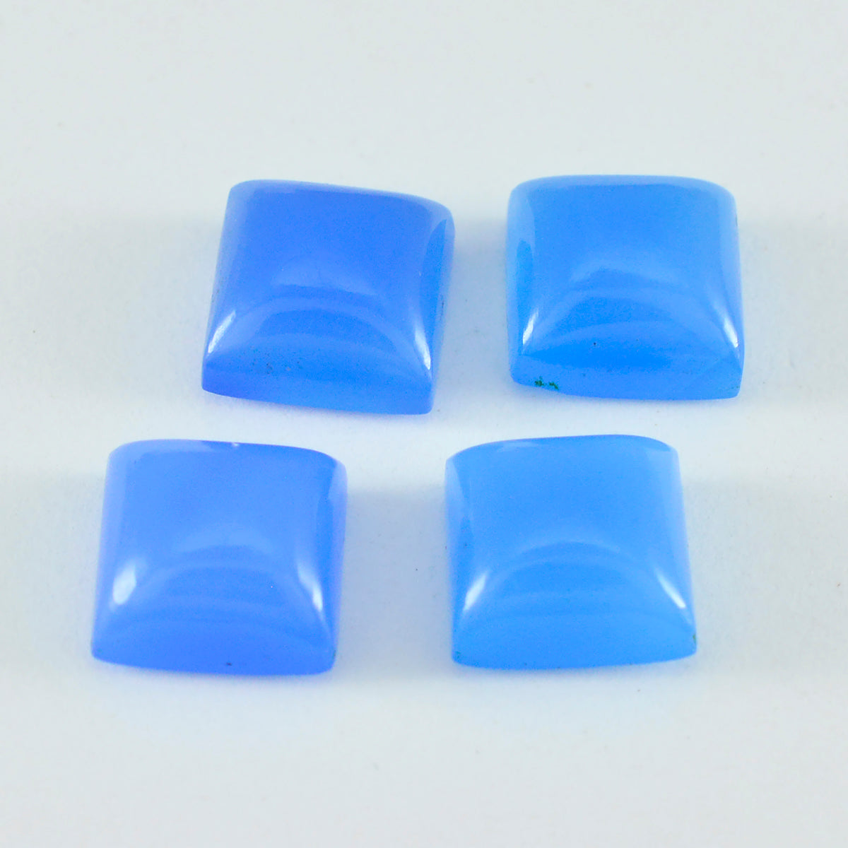 Riyogems – cabochon en calcédoine bleue, forme carrée, belle qualité, pierres précieuses en vrac, 11x11mm, 1 pièce