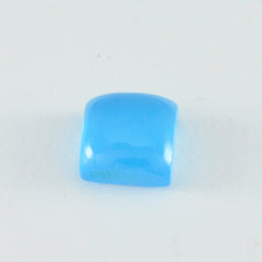 Riyogems 1PC Blue Chalcedony Cabochon 14x14 mm Square Shape startling Quality Gem