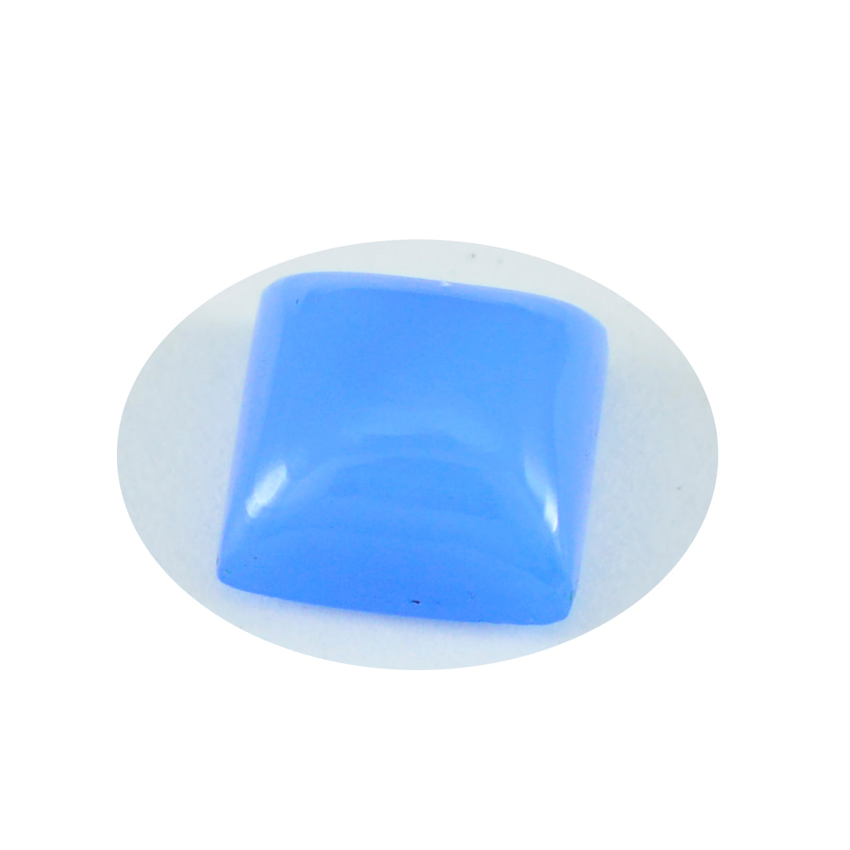 Riyogems 1PC Blue Chalcedony Cabochon 15x15 mm Square Shape wonderful Quality Gems