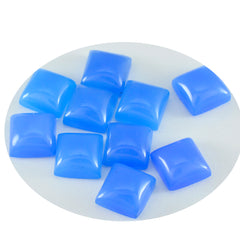 Riyogems 1 pieza cabujón de Calcedonia azul 7x7mm forma cuadrada gemas de excelente calidad