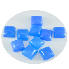Riyogems 1PC Blue Chalcedony Cabochon 7x7 mm Square Shape excellent Quality Gems