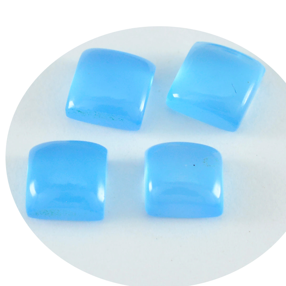 Riyogems 1PC blauwe chalcedoon cabochon 8x8 mm vierkante vorm mooie kwaliteitssteen