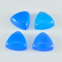 Riyogems 1PC blauwe chalcedoon cabochon 10x10 mm biljoen vorm een kwaliteitsedelsteen