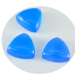 Riyogems 1 Stück blauer Chalcedon-Cabochon, 11 x 11 mm, Trillion-Form, Edelsteine in AA-Qualität