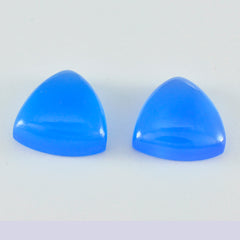Riyogems 1 Stück blauer Chalcedon-Cabochon, 12 x 12 mm, Trillion-Form, AAA-Qualitätsstein