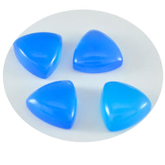 Riyogems 1pc cabochon de calcédoine bleue 14x14mm forme trillion a + 1 qualité gemme en vrac