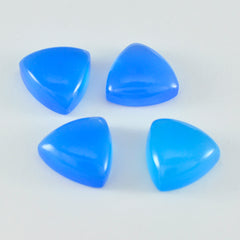 Riyogems 1pc cabochon de calcédoine bleue 14x14mm forme trillion a + 1 qualité gemme en vrac