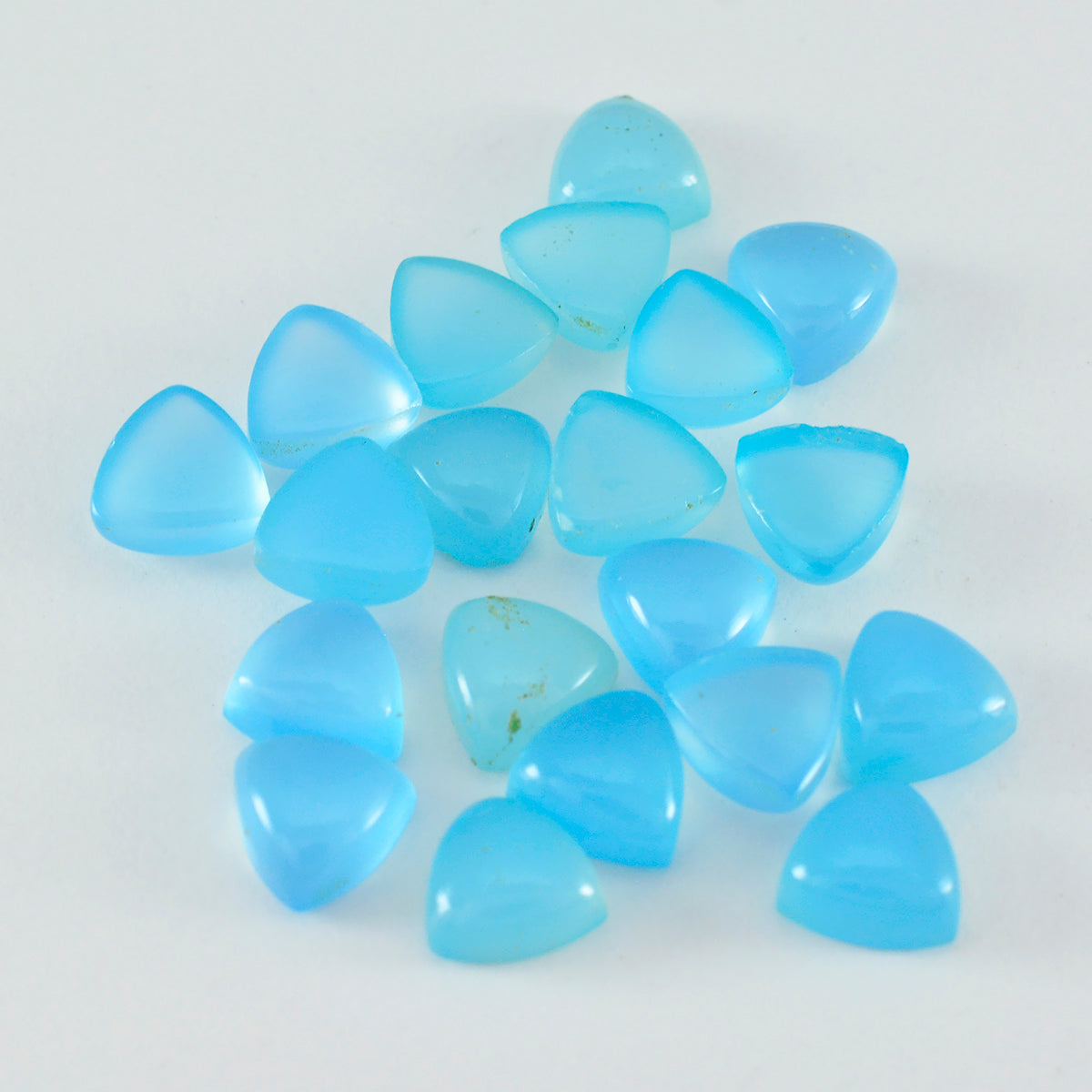 riyogems 1 шт. синий халцедон кабошон 5x5 мм форма триллиона драгоценный камень превосходного качества