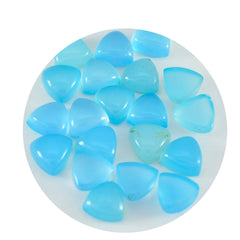 Riyogems 1 pieza cabujón de Calcedonia azul 7x7mm forma de billón gemas sueltas de calidad de belleza