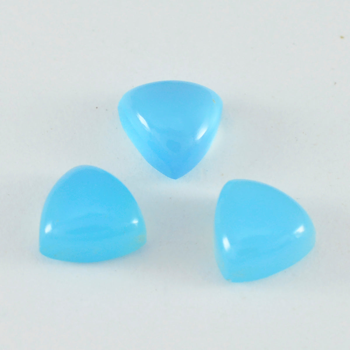 Riyogems 1 cabujón de calcedonia azul de 0.354 x 0.354 in con forma de billón, piedra preciosa suelta de calidad