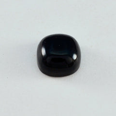 Riyogems 1PC Black Onyx Cabochon 10X10 mm Cushion Shape pretty Quality Stone
