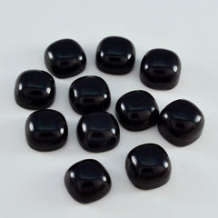 Riyogems 1 Stück schwarzer Onyx-Cabochon, 6 x 6 mm, Kissenform, gute Qualität, loser Stein