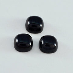 Riyogems 1 Stück schwarzer Onyx-Cabochon, 8 x 8 mm, Kissenform, wunderschöner Qualitäts-Edelstein