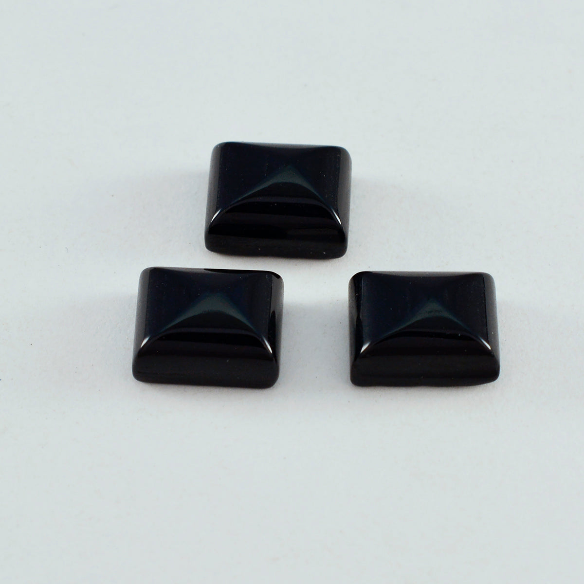 Riyogems 1 Stück schwarzer Onyx-Cabochon, 10 x 12 mm, Achteckform, wunderschöne Qualitätsedelsteine