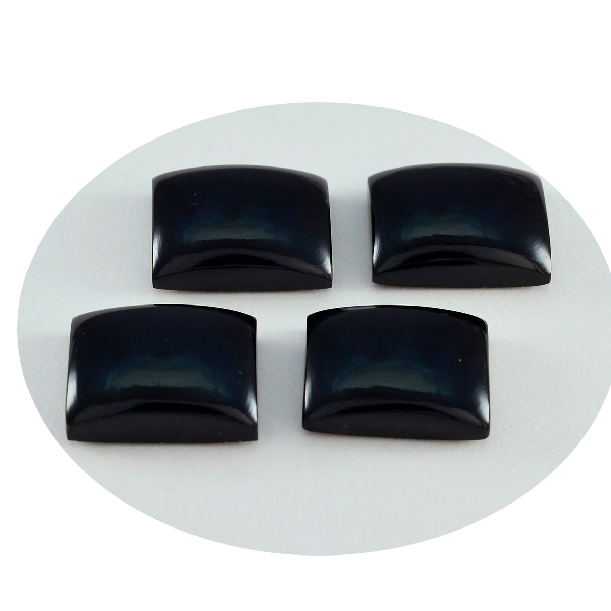 riyogems 1 st svart onyx cabochon 12x16 mm oktagonform ädelsten av hög kvalitet