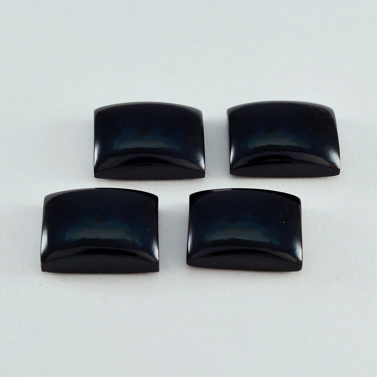 riyogems 1pc cabochon onyx noir 12x16 mm forme octogonale pierre précieuse de grande qualité