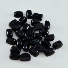 Riyogems 1 cabochon d'onyx noir 4x6 mm forme octogonale pierre précieuse de belle qualité
