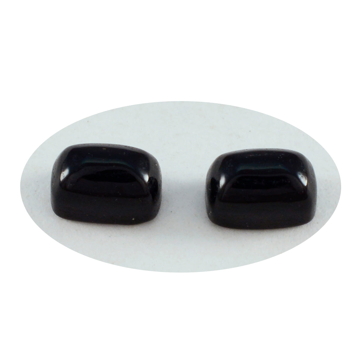 Riyogems 1 Stück schwarzer Onyx-Cabochon, 5 x 7 mm, achteckige Form, gut aussehender, hochwertiger loser Edelstein