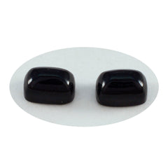 Riyogems 1PC zwarte onyx cabochon 5x7 mm achthoekige vorm, mooie kwaliteit losse edelsteen