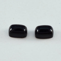 Riyogems 1PC zwarte onyx cabochon 5x7 mm achthoekige vorm, mooie kwaliteit losse edelsteen