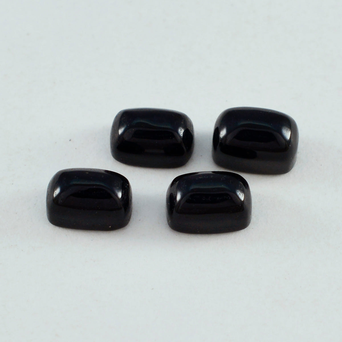 Riyogems 1 Stück schwarzer Onyx-Cabochon, 6 x 8 mm, achteckige Form, schön aussehende, hochwertige lose Edelsteine