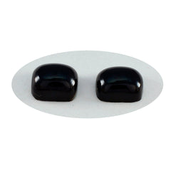 Riyogems 1 Stück schwarzer Onyx-Cabochon, 8 x 10 mm, achteckige Form, hübscher, hochwertiger, loser Edelstein