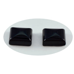 Riyogems 1 Stück schwarzer Onyx-Cabochon, 9 x 11 mm, achteckige Form, Edelstein von erstaunlicher Qualität