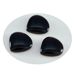 Riyogems 1 Stück schwarzer Onyx-Cabochon, 12 x 12 mm, Herzform, niedlicher, hochwertiger, loser Edelstein