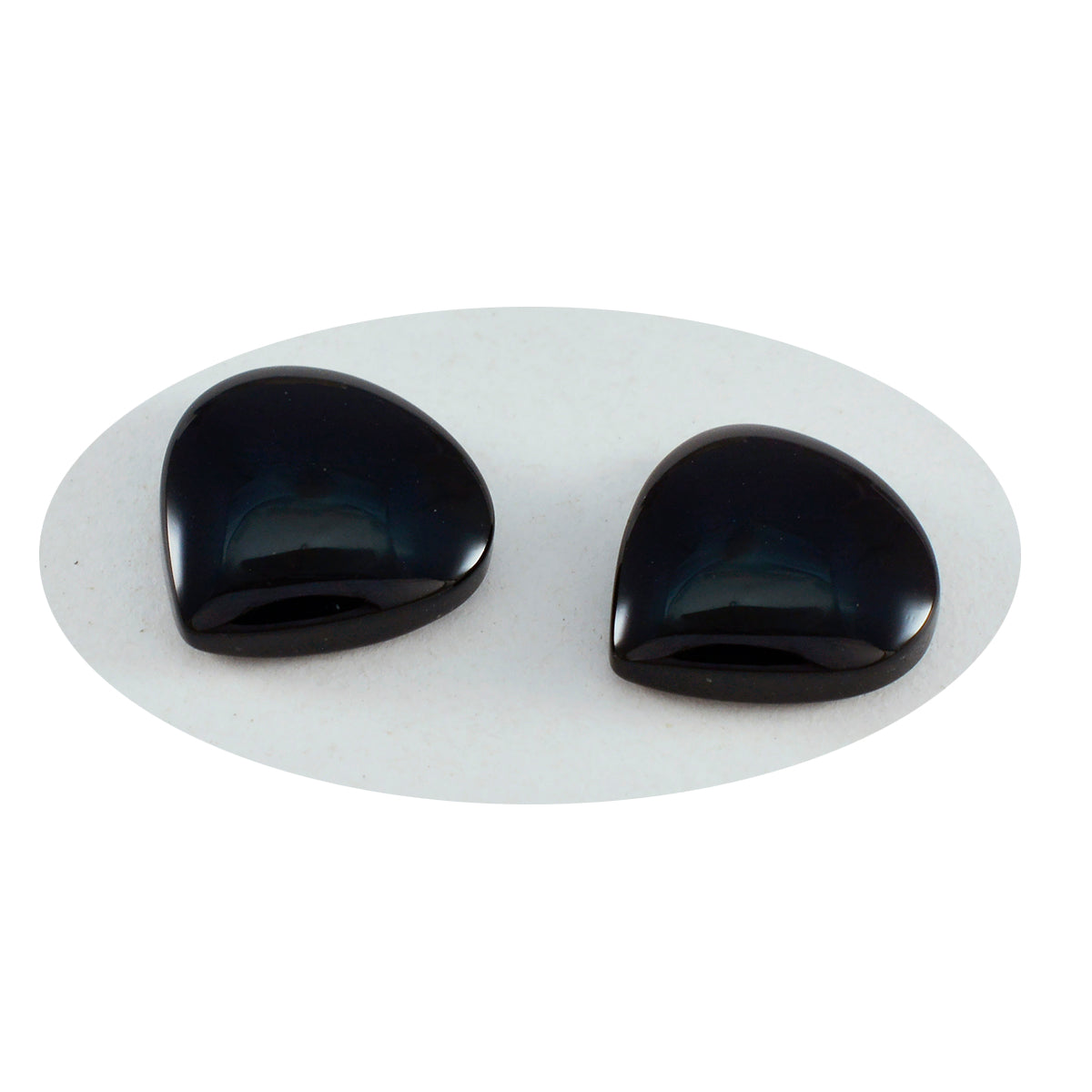 Riyogems 1 Stück schwarzer Onyx-Cabochon, 13 x 13 mm, Herzform, A-Qualität, lose Edelsteine