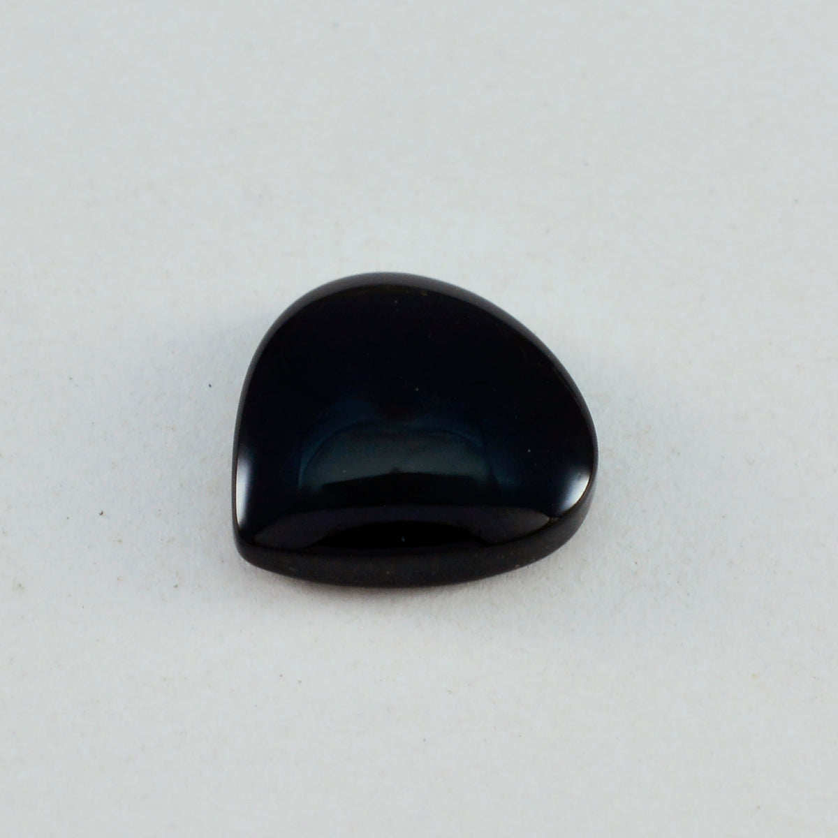 Riyogems 1PC Black Onyx Cabochon 14x14 mm Heart Shape AA Quality Loose Stone