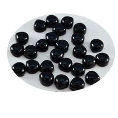 Riyogems 1PC Black Onyx Cabochon 5x5 mm hartvorm verrassende kwaliteit losse edelstenen